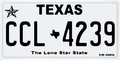 TX license plate CCL4239