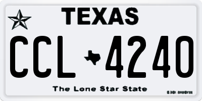 TX license plate CCL4240