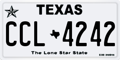 TX license plate CCL4242