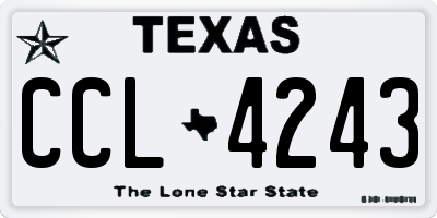TX license plate CCL4243