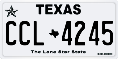 TX license plate CCL4245