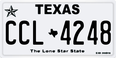 TX license plate CCL4248
