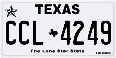 TX license plate CCL4249