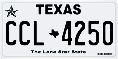TX license plate CCL4250