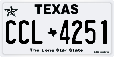 TX license plate CCL4251