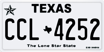 TX license plate CCL4252