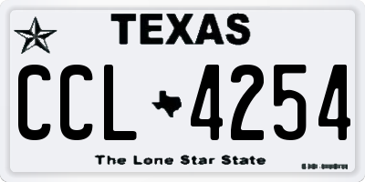 TX license plate CCL4254