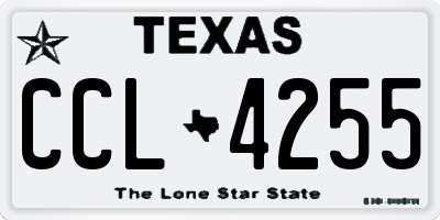 TX license plate CCL4255