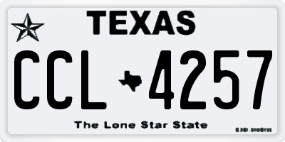 TX license plate CCL4257