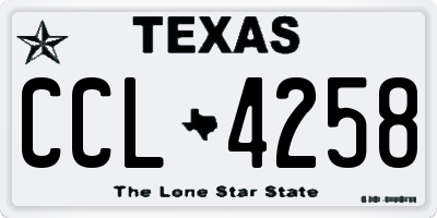 TX license plate CCL4258