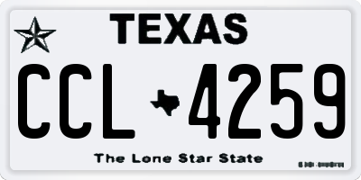 TX license plate CCL4259