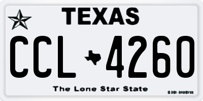TX license plate CCL4260