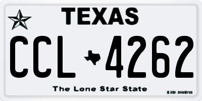 TX license plate CCL4262