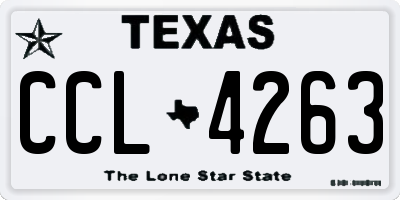 TX license plate CCL4263