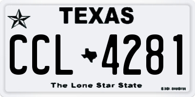 TX license plate CCL4281