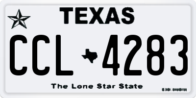 TX license plate CCL4283
