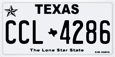 TX license plate CCL4286