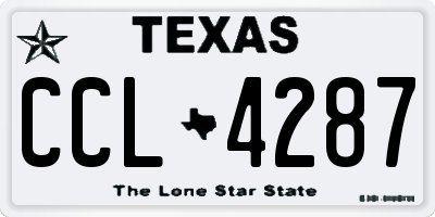 TX license plate CCL4287
