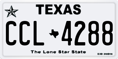 TX license plate CCL4288