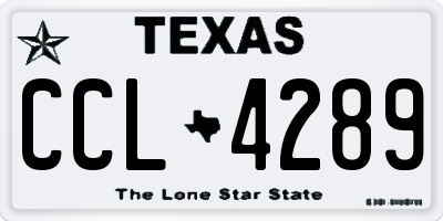 TX license plate CCL4289