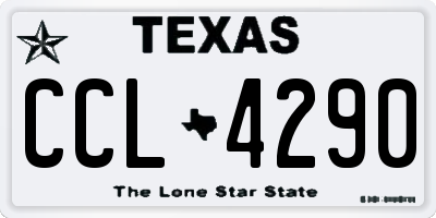 TX license plate CCL4290