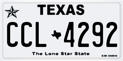TX license plate CCL4292