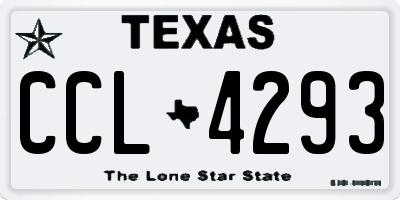 TX license plate CCL4293