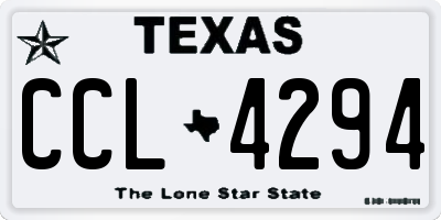 TX license plate CCL4294