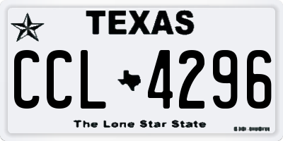 TX license plate CCL4296