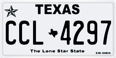 TX license plate CCL4297