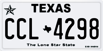 TX license plate CCL4298