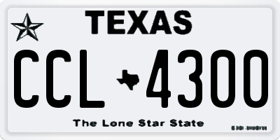 TX license plate CCL4300