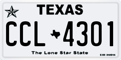 TX license plate CCL4301