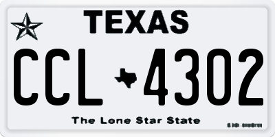 TX license plate CCL4302