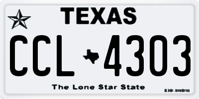 TX license plate CCL4303