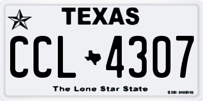 TX license plate CCL4307
