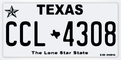 TX license plate CCL4308