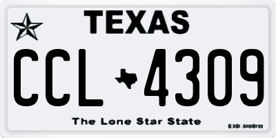 TX license plate CCL4309