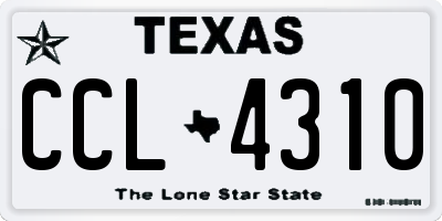TX license plate CCL4310