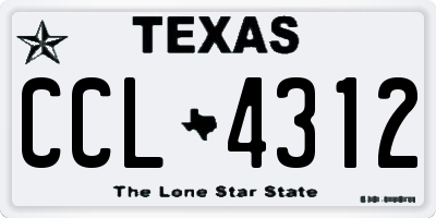 TX license plate CCL4312