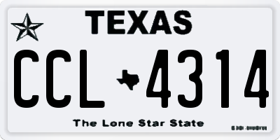 TX license plate CCL4314