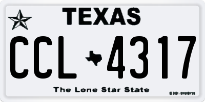 TX license plate CCL4317