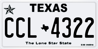 TX license plate CCL4322