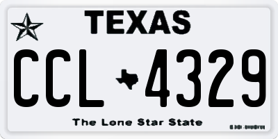 TX license plate CCL4329