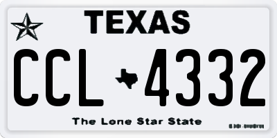 TX license plate CCL4332