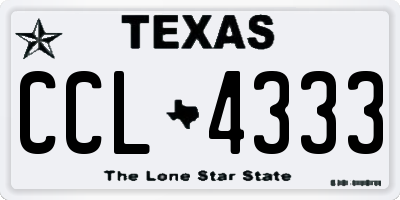 TX license plate CCL4333