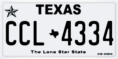 TX license plate CCL4334