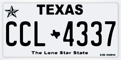 TX license plate CCL4337