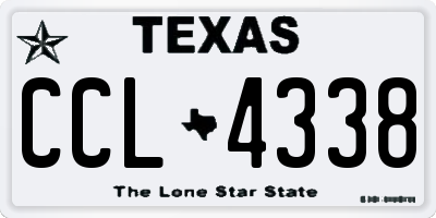 TX license plate CCL4338