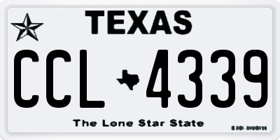 TX license plate CCL4339